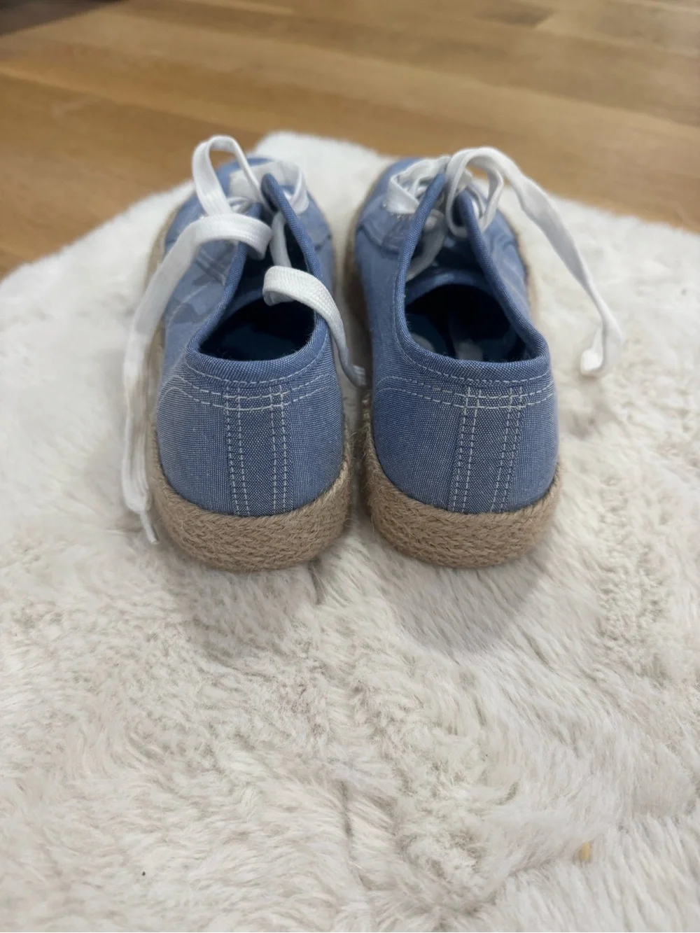 Serra Light Blue Canvas Espadrille Platform Sneakers